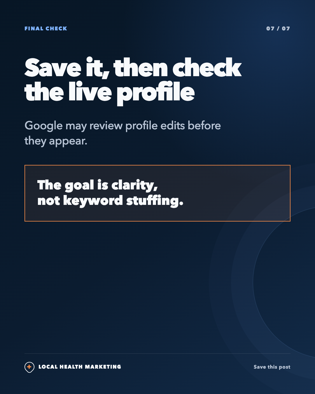 A five-minute Google Business Profile service check slide 7 of 7