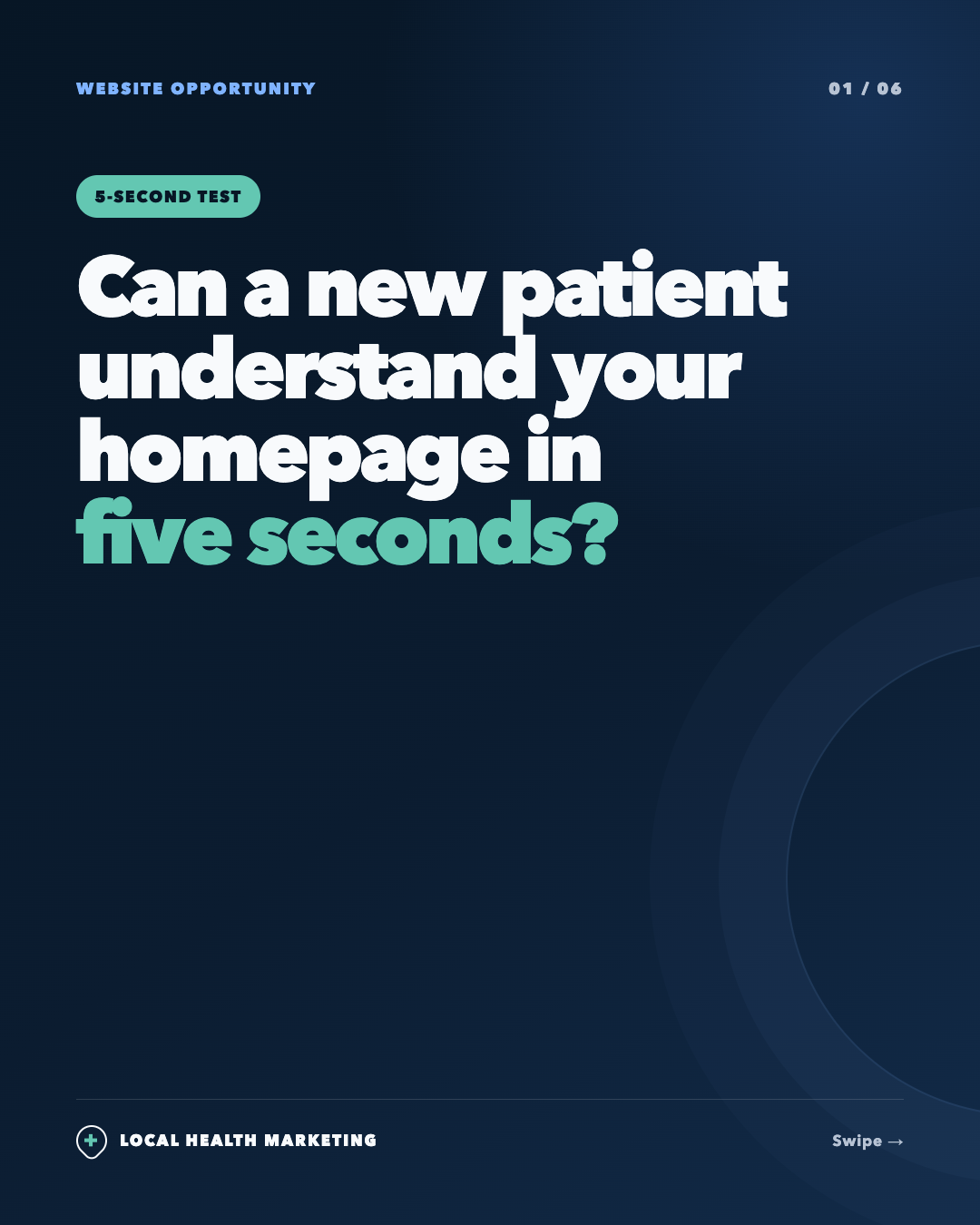 The five-second clinic homepage test slide 1 of 6