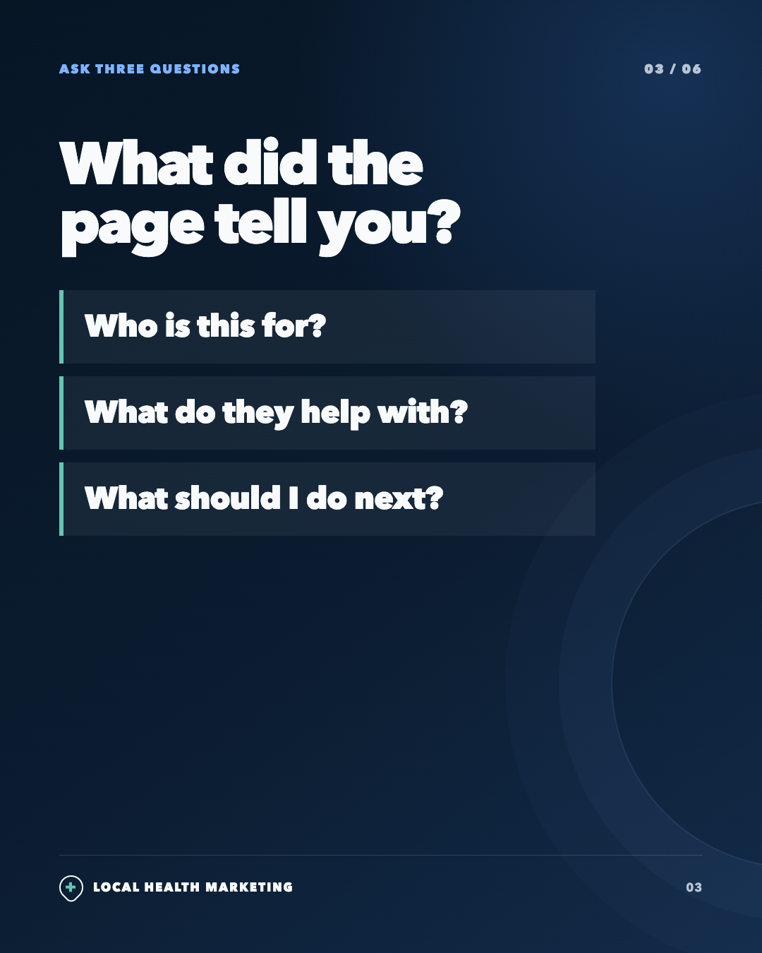 The five-second clinic homepage test slide 3 of 6