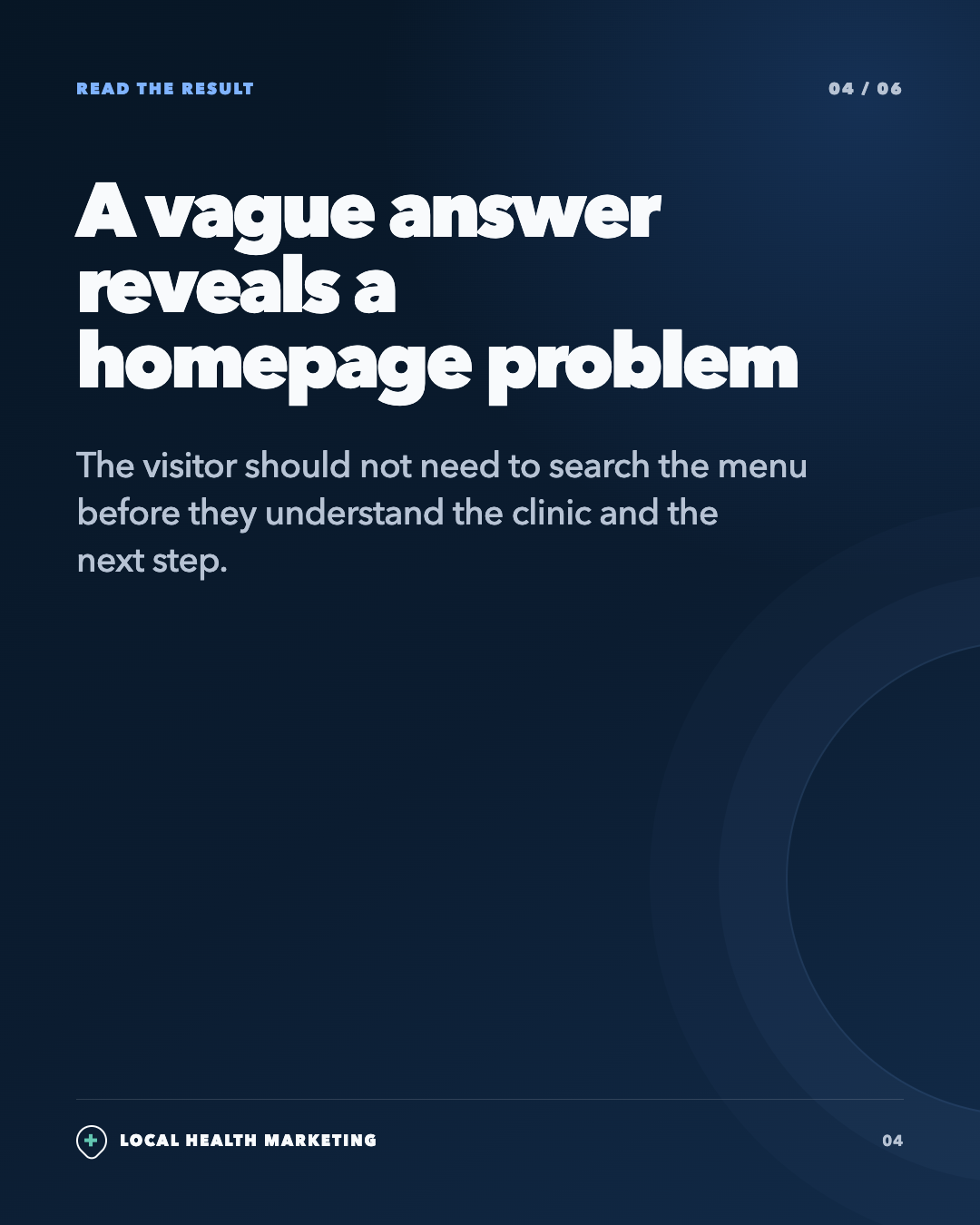 The five-second clinic homepage test slide 4 of 6