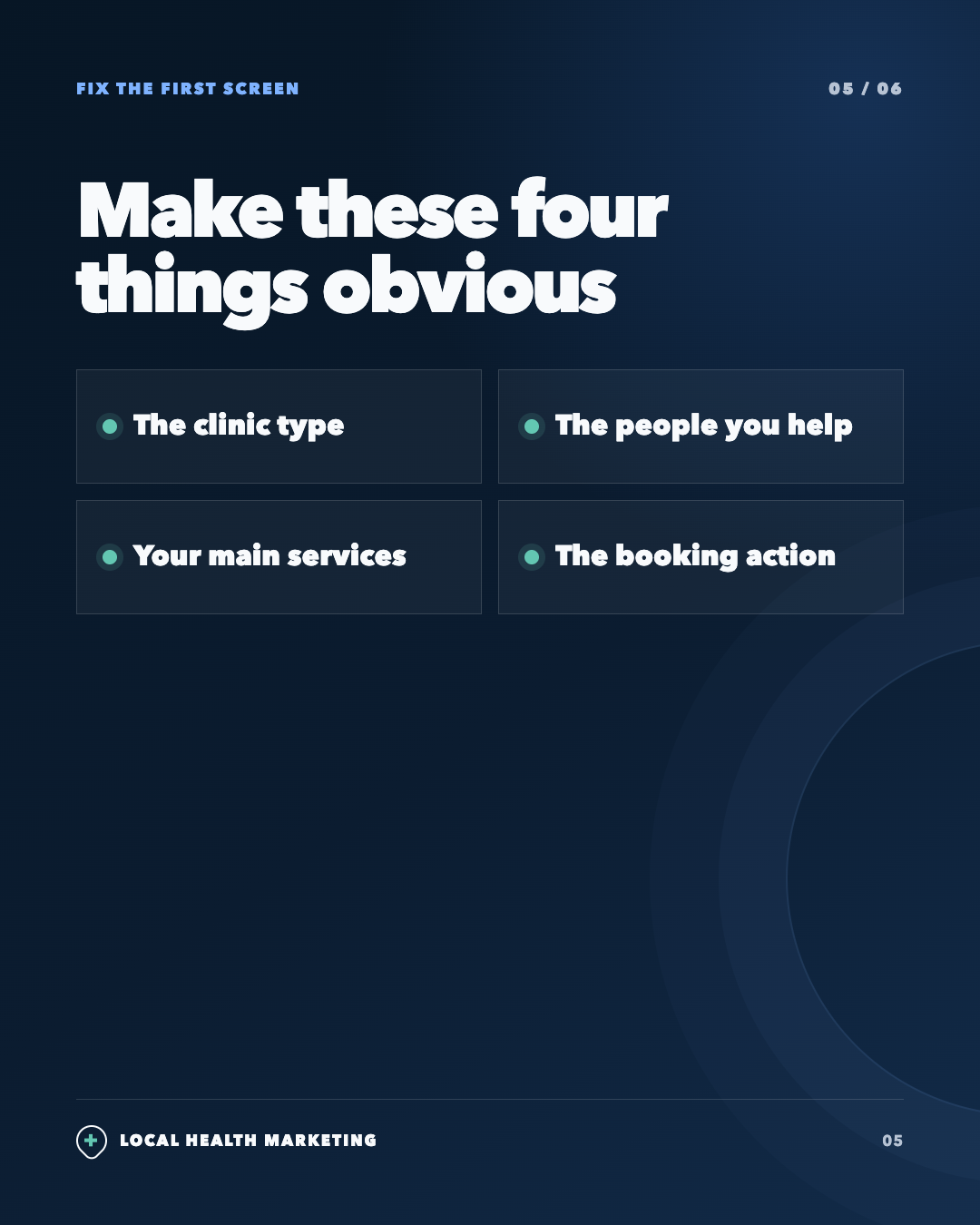 The five-second clinic homepage test slide 5 of 6