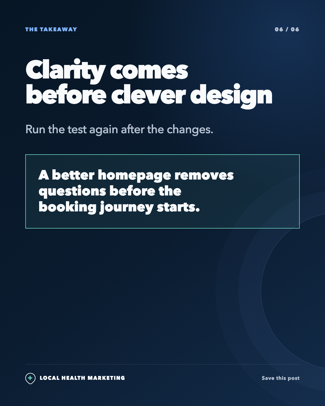 The five-second clinic homepage test slide 6 of 6